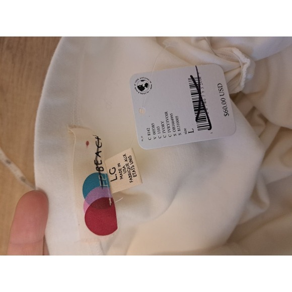 Free People Beach White Ruched Size NWT Size Large - Picture 5 of 7